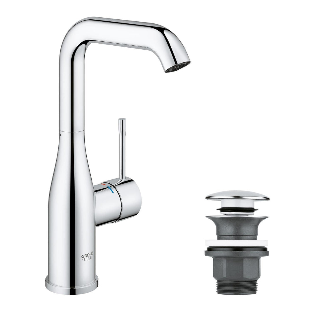 GROHE Essence - Einhand-Waschtischarmatur (wassersparend, Temperaturbegrenzer, L-Size), chrom, 23799