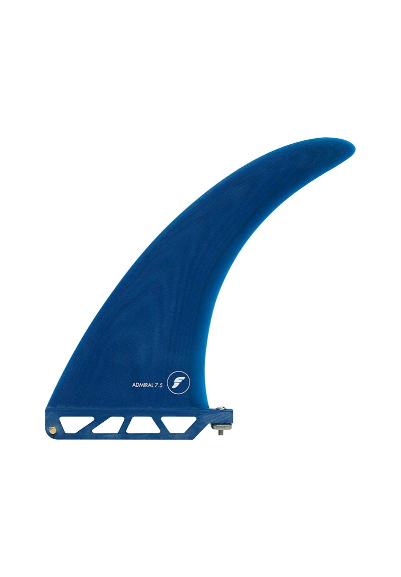 Futures Admiral Fiberglass Longboard Fin Solid Navy Transparent Navy 7 1/2 inch, Solid Navy Transpar