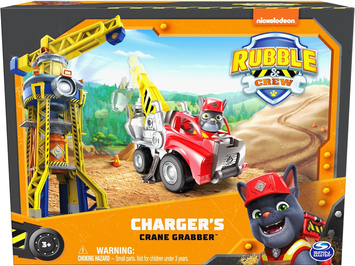 Rubble & Crew, Charger's Crane Grabber Spielzeug-LKW mit beweglichen Teilen und einer Sammel-Actionf