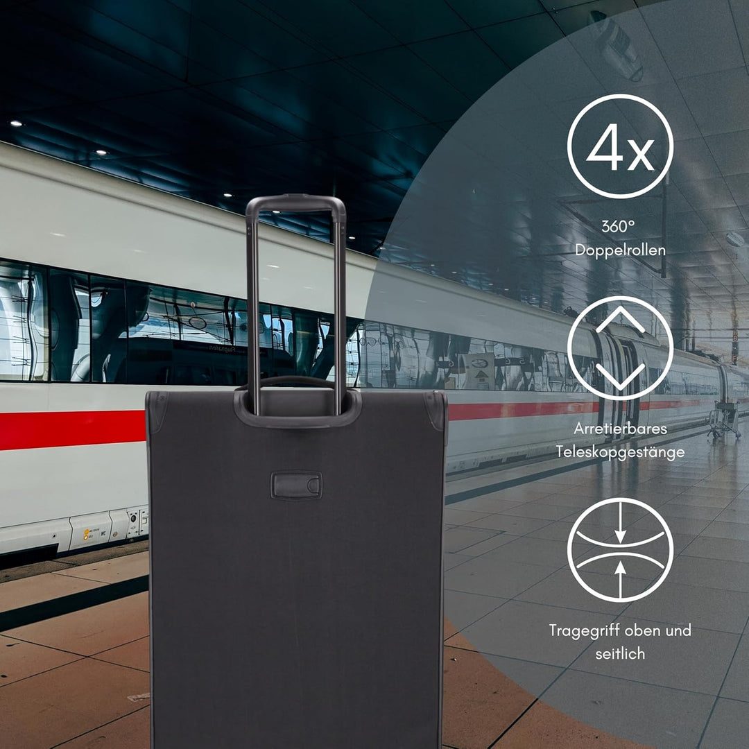 Kenorada Reisetrolley SoftLITE 4w | Koffer aus strapazierfähigem Polyester | Leichter Trolley mit Vi