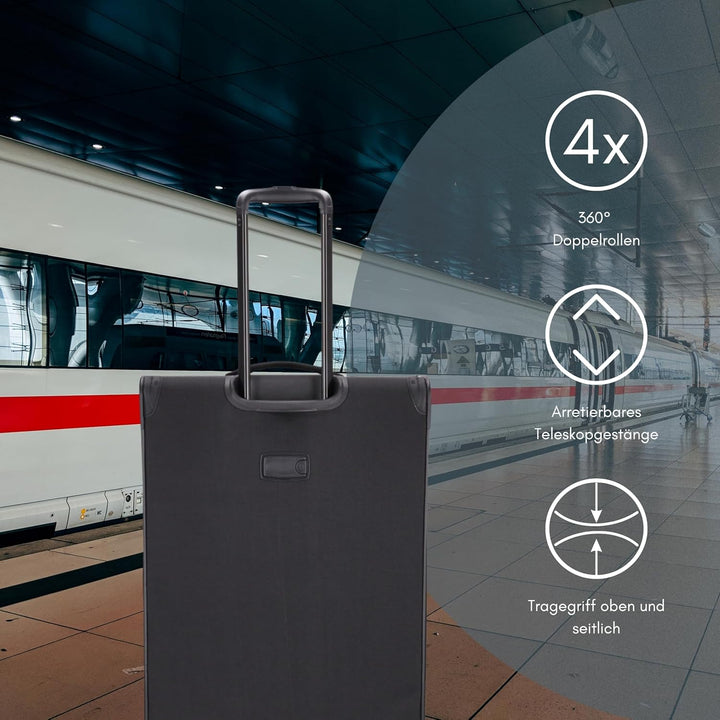 Kenorada Reisetrolley SoftLITE 4w | Koffer aus strapazierfähigem Polyester | Leichter Trolley mit Vi