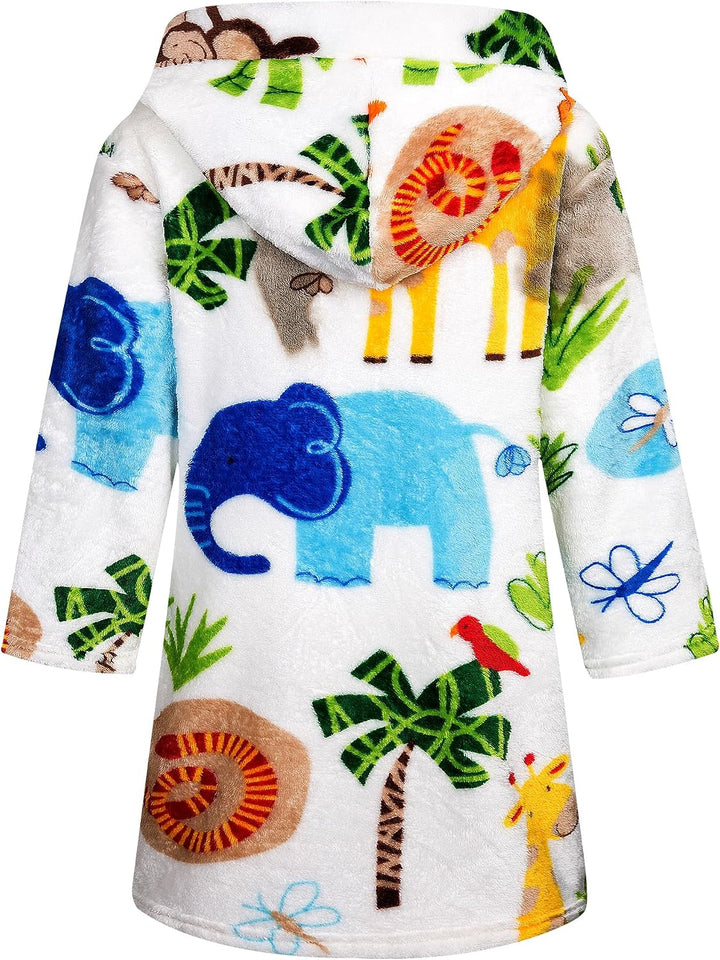 Baogaier Bademantel Kapuze Kinder Morgenmantel Flanell Nachtwäsche Robe Frottee Lange Ärmel Weiche S