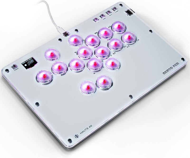Arcade Stick, T16 Arcade Controller mit Turbo und benutzerdefiniertem RGB, Arcade Fight Stick für Sw