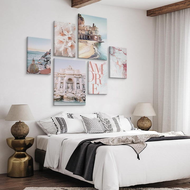Muralo - Wandbilder Set - Leinwand Bilder Set Aufhängefertig - Bilder für Wohnzimmer Schlafzimmer -