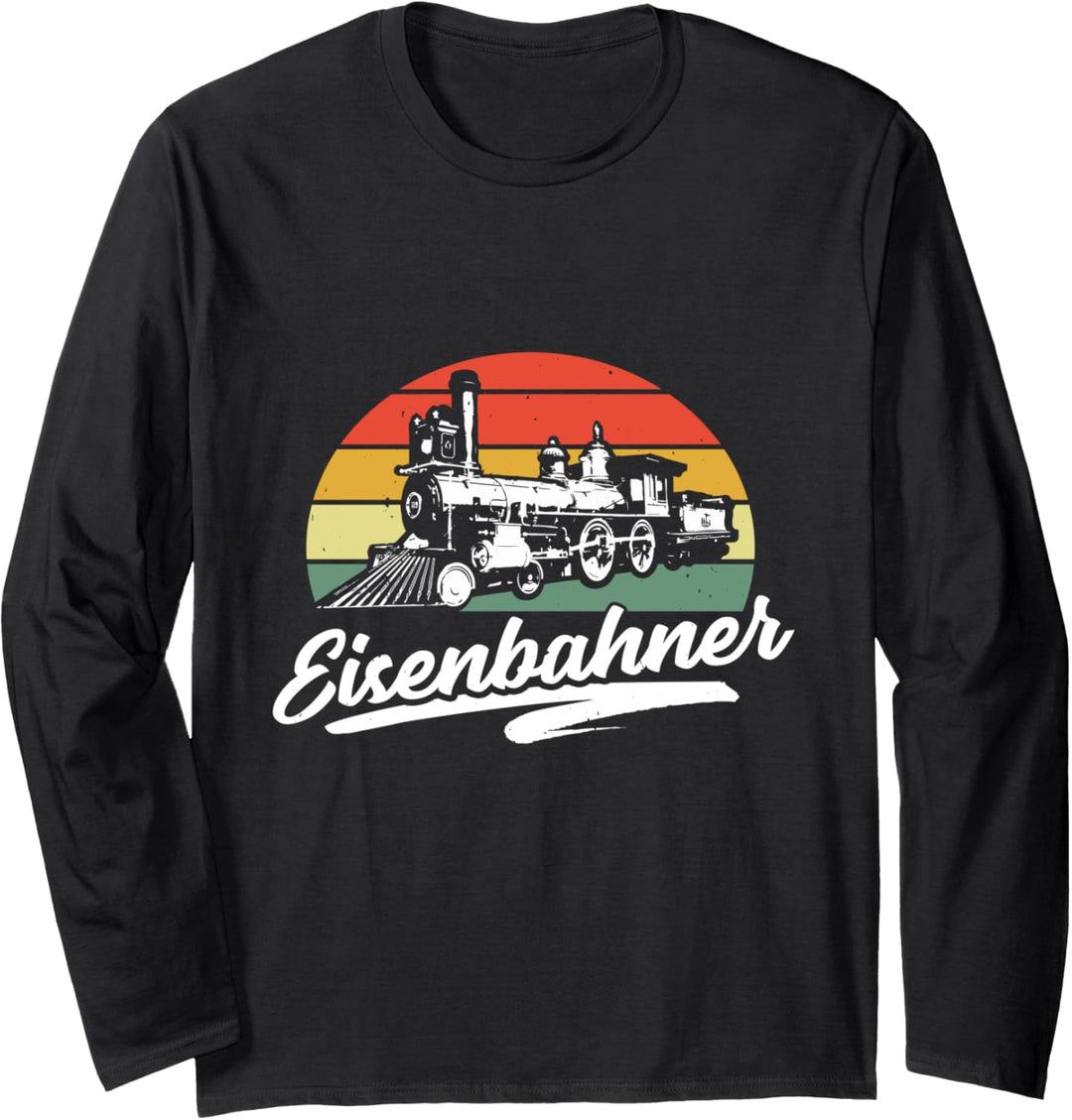Retro Eisenbahner Geschenk Vintage Lokomotivführer Lokführer Langarmshirt