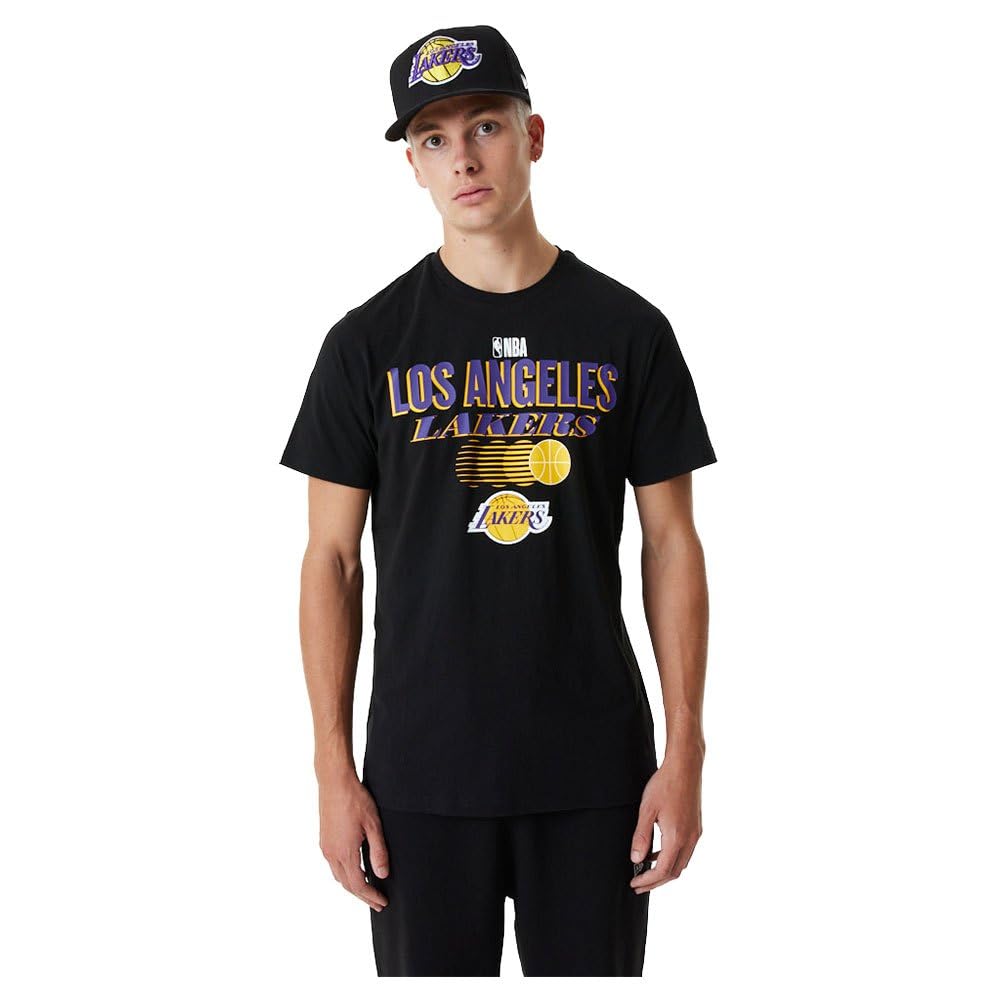 New Era Herren NBA Team Graphic Tee Loslak Blktrp T-Shirt mit kurzen Ärmeln XL Schwarz, XL Schwarz