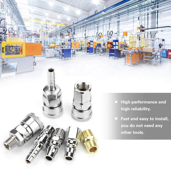 Luftanschluss, 18 Stück 1/4" Luftleitungsanschlüsse Luftleitungsanschlüsse Druckluftschlauch-Kompres