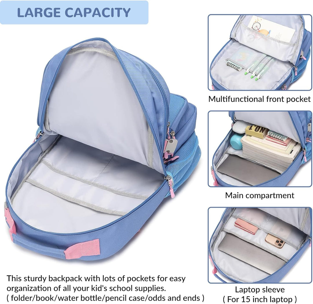 Lohol Big School Backpack College Büchertasche für Teenager Studenten, Multi Pockets Wasserdicht Cas