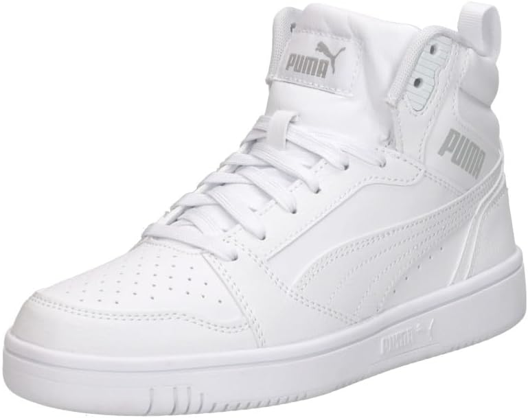 PUMA Unisex Kinder Rebound V6 Mid Jr Sneaker 38 EU White Cool Light Gray, 38 EU White Cool Light Gra