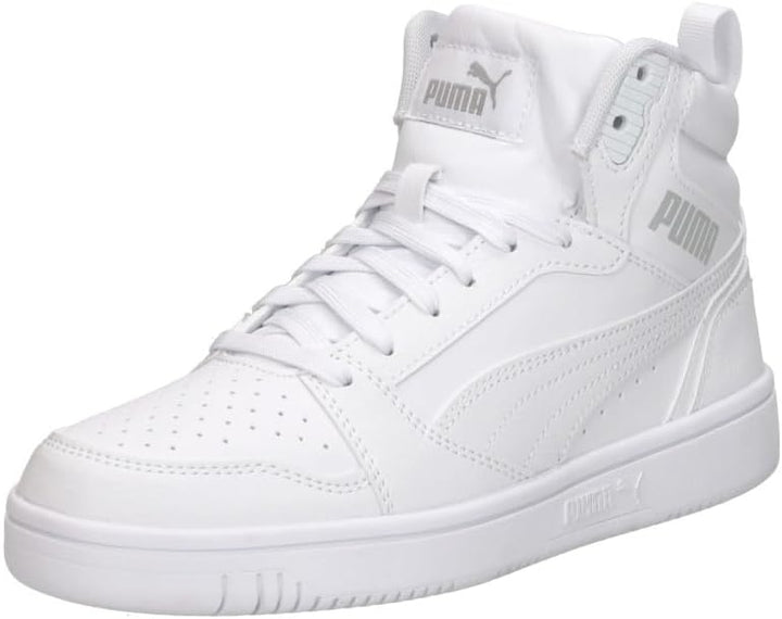 PUMA Unisex Kinder Rebound V6 Mid Jr Sneaker 38 EU White Cool Light Gray, 38 EU White Cool Light Gra