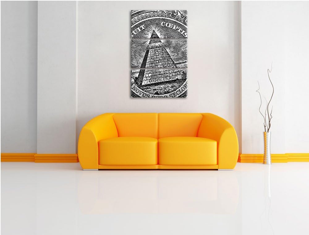Pixxprint Illuminaten-Pyramide als Leinwandbild/Grösse: 3 Teilig (120x80) cm/Wandbild/Kunstdruck/fer