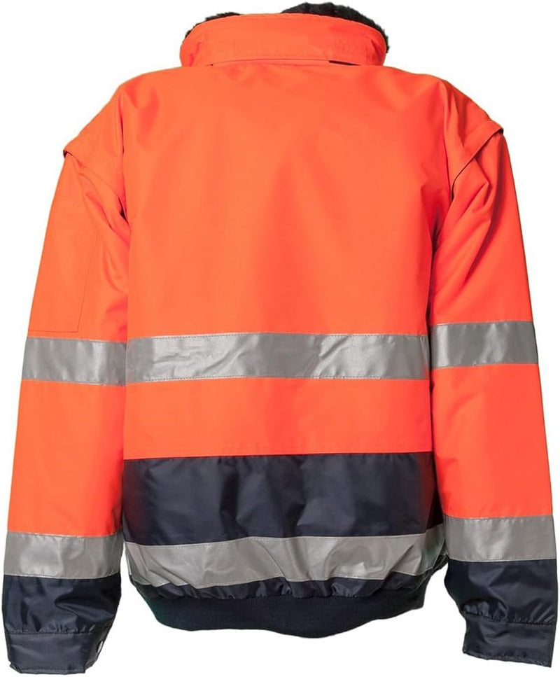 Planam Grösse 7XL Herren Warn-/Wetterschutz Comfortjacke 2-farbig orange marine Modell 2046