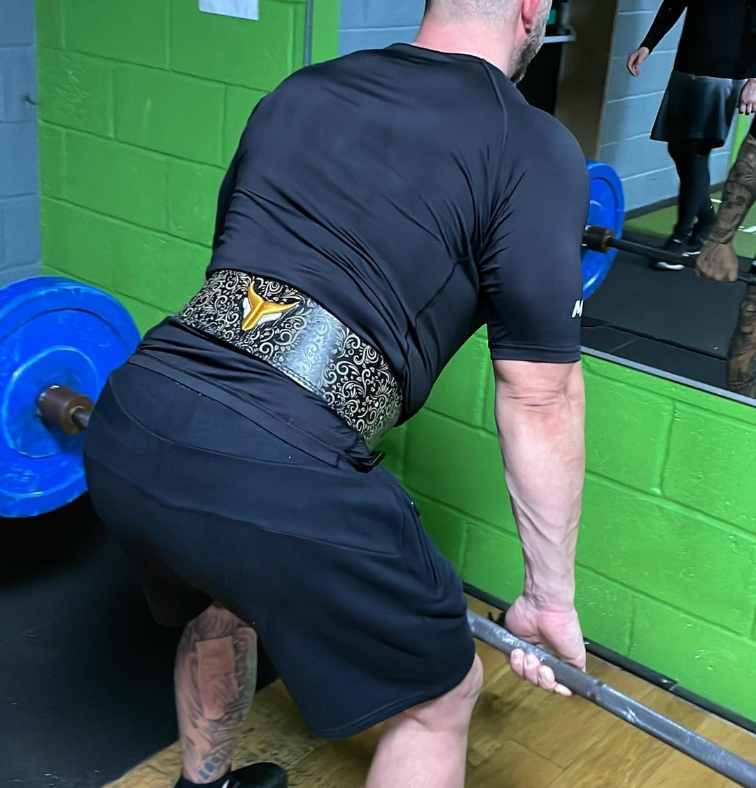 Mytra Fusion gewichthebergürtel weisse Schnalle Lifting Belt for Fitnessstudio, Fitness, Training, g