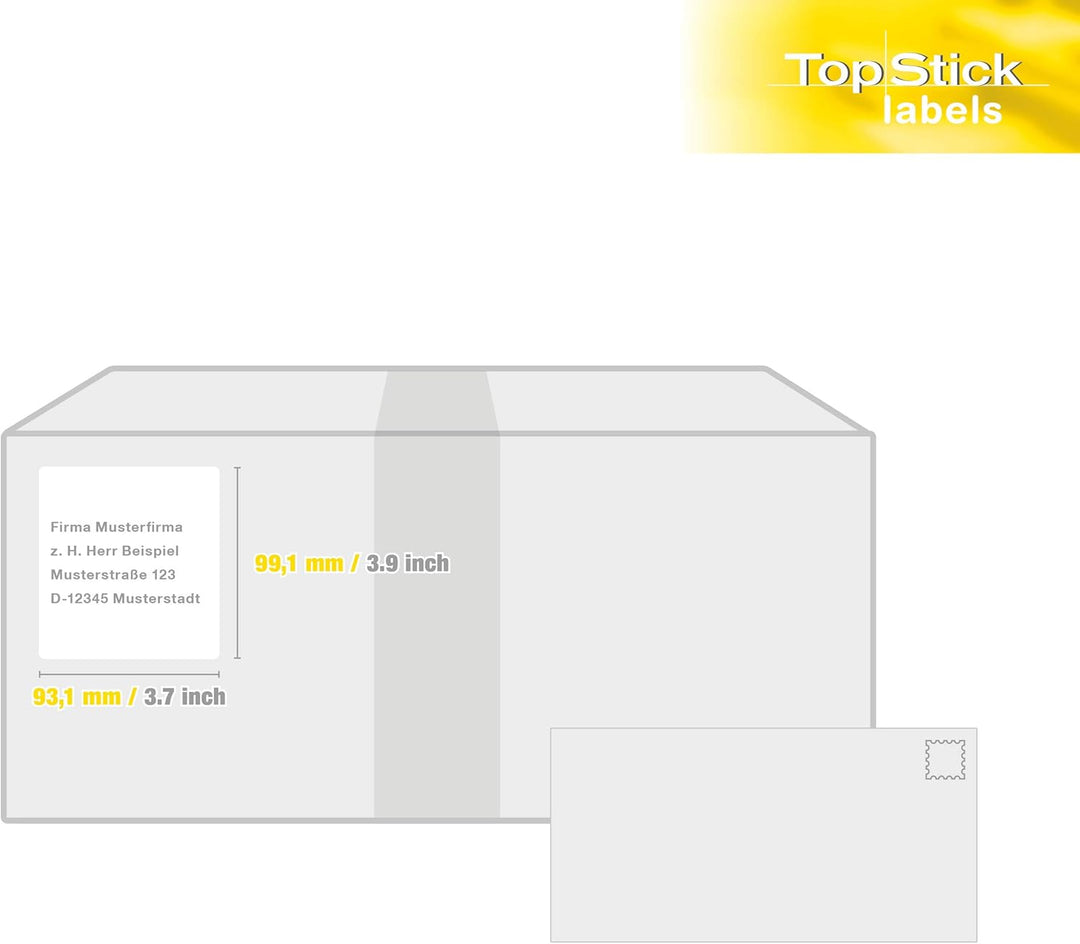 TopStick 8776 Universal Etiketten, 1000 Blatt, 99,1 x 93,1 mm, 6 Stück pro A4 Bogen, 6000 Aufkleber,