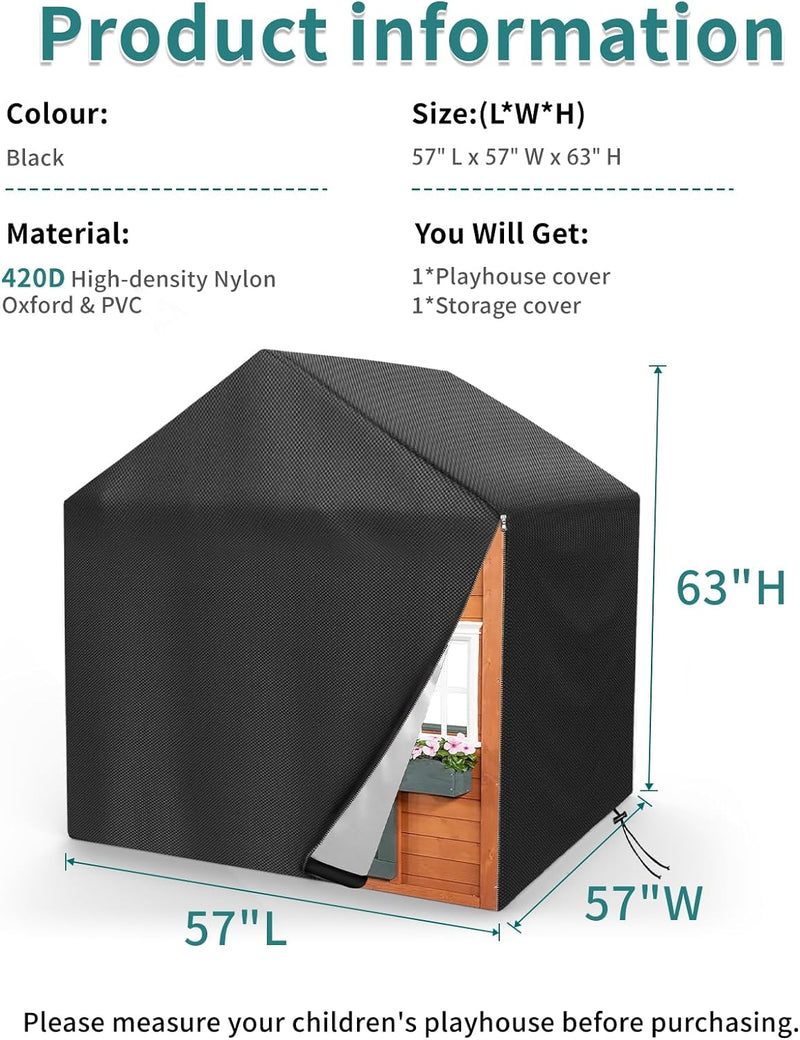 MRWIZMS Spielhaus Kinder Outdoor Abdeckplane, Schutzhuelle Spielhaus für Kinder, 420D Oxford-Tuch Wa