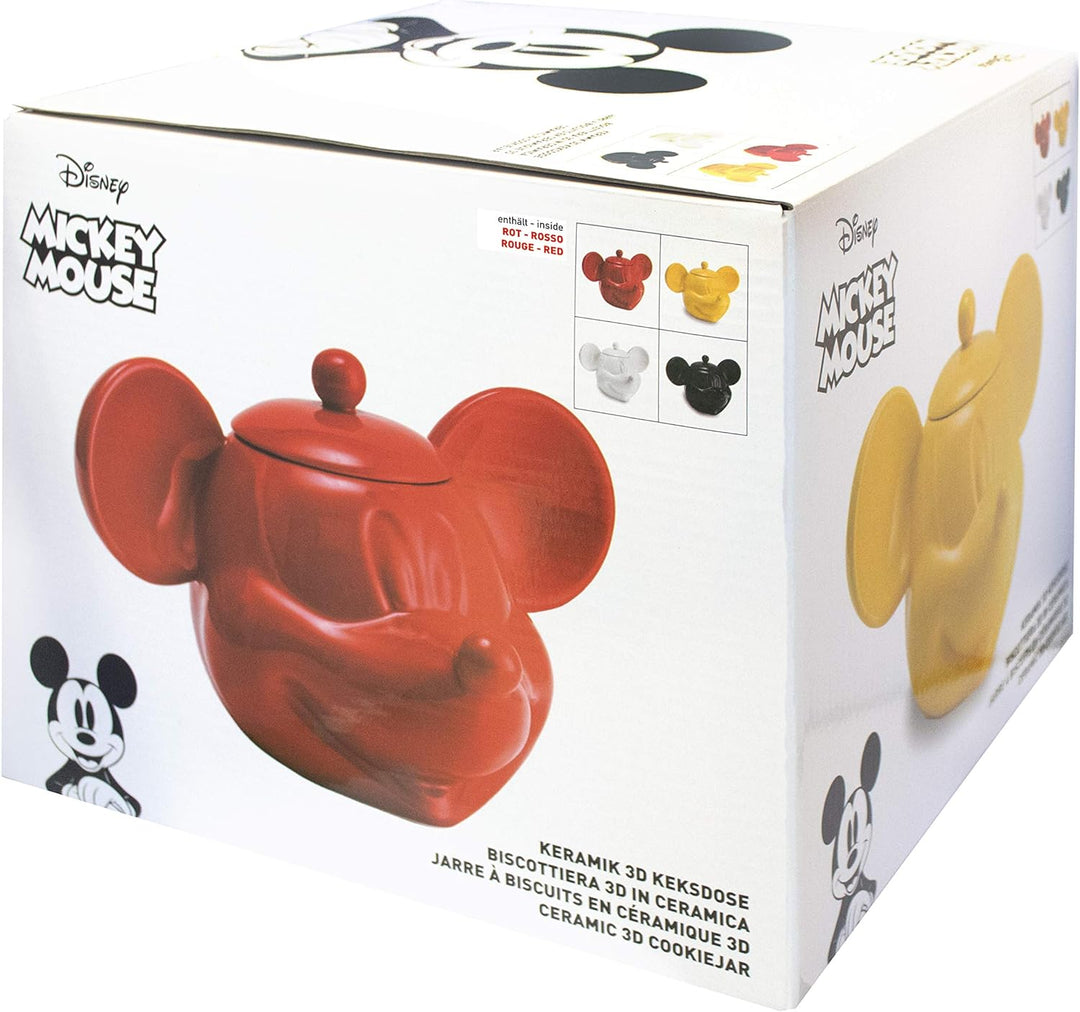 Joy Toy 62130 - Disney Mickey Mouse 3D Keramik Keksdose rot 25x17x20 cm in geschlossener Geschenkpac