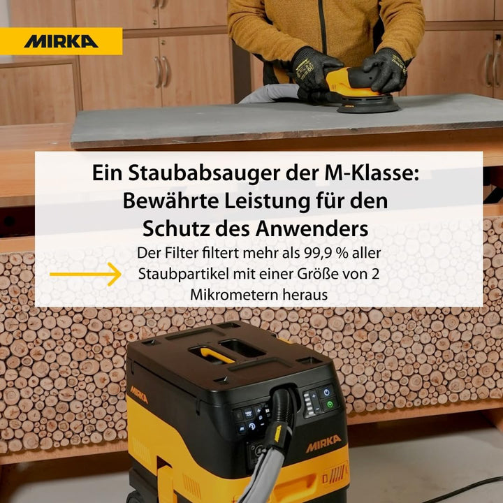 Mirka DEXOS 1217 M AFC/Industriestaubsauger Klasse M / 17L Nass- & Trockensauger/Automatische Filter