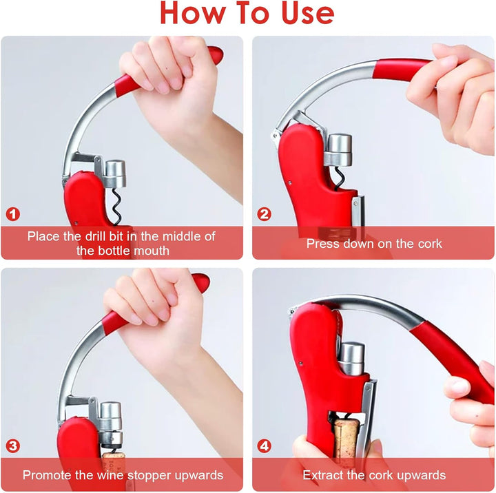 Korkenzieher Wine Opener aus Zinklegierung mit Hebel, Integriertem Folienschneider, perfekt für Bar,