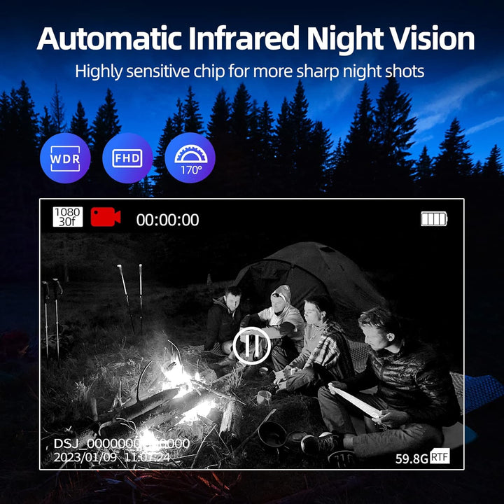 CAMMHD C8-64GB 1296P Body Cam 12 Stunden Tragbare Audio und Video Bodycam 170° Weitwinkel Polizei Kö