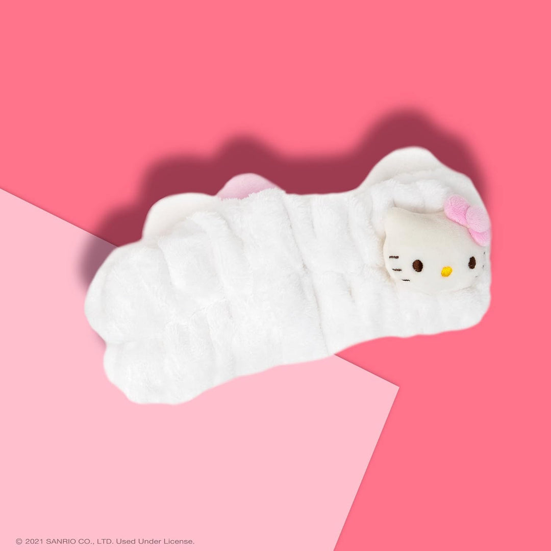 Plüsch-Spa-Stirnband mit Hello Kitty's charakteristischer Schleife, Rosa, tierversuchsfrei und vegan