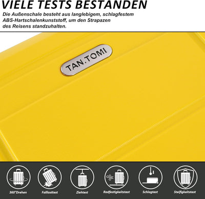 TAN.TOMI Handgepäck Koffer, Reisekoffer mit Rollen, Hartschalenkoffer mit Passwortsperre, Zahlenschl