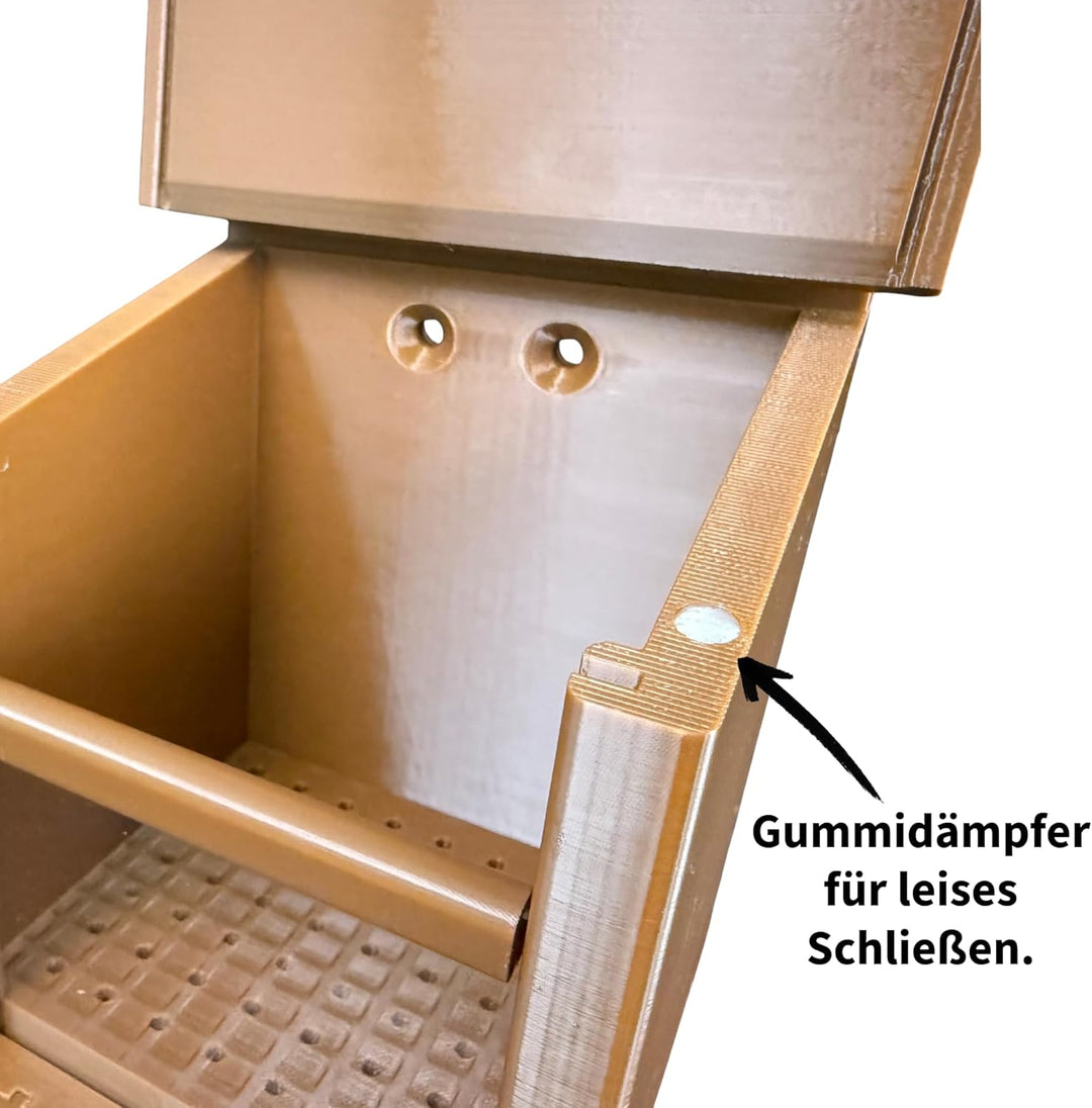 Eichhörnchen-Futterhaus – mit Geländerbefestigung für Balkon, Dachrinne & Zaunpfosten – witterungsbe