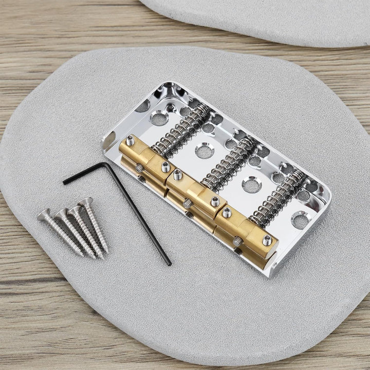 Kurze Gitarrensteg, Messing, kompensiert, kompatibel mit Telecaster-Gitarre, Silber