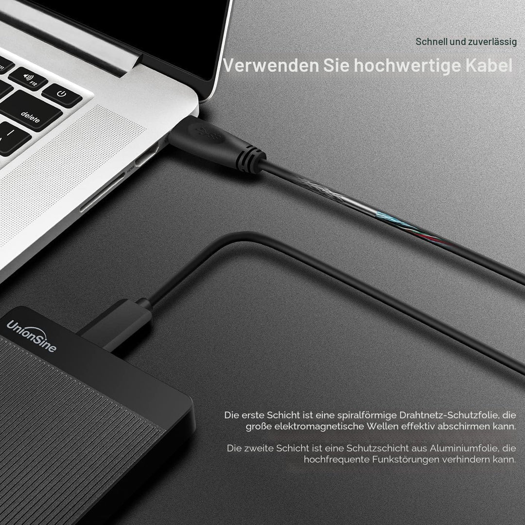 UnionSine Externe Festplatte 1TB ultradünn tragbar 2,5 Zoll USB 3.0, SATA, Festplattenspeicher für P