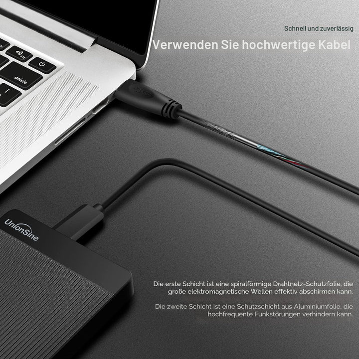 UnionSine Externe Festplatte 1TB ultradünn tragbar 2,5 Zoll USB 3.0, SATA, Festplattenspeicher für P