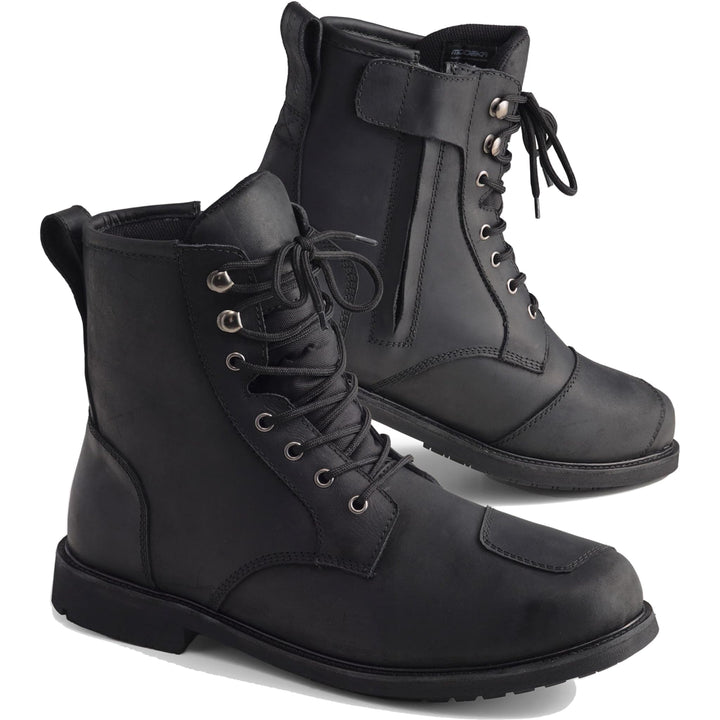 Modeka Wolter II Leder Motorrad Stiefel Schwarz wasserdicht 42 EU, 42 EU