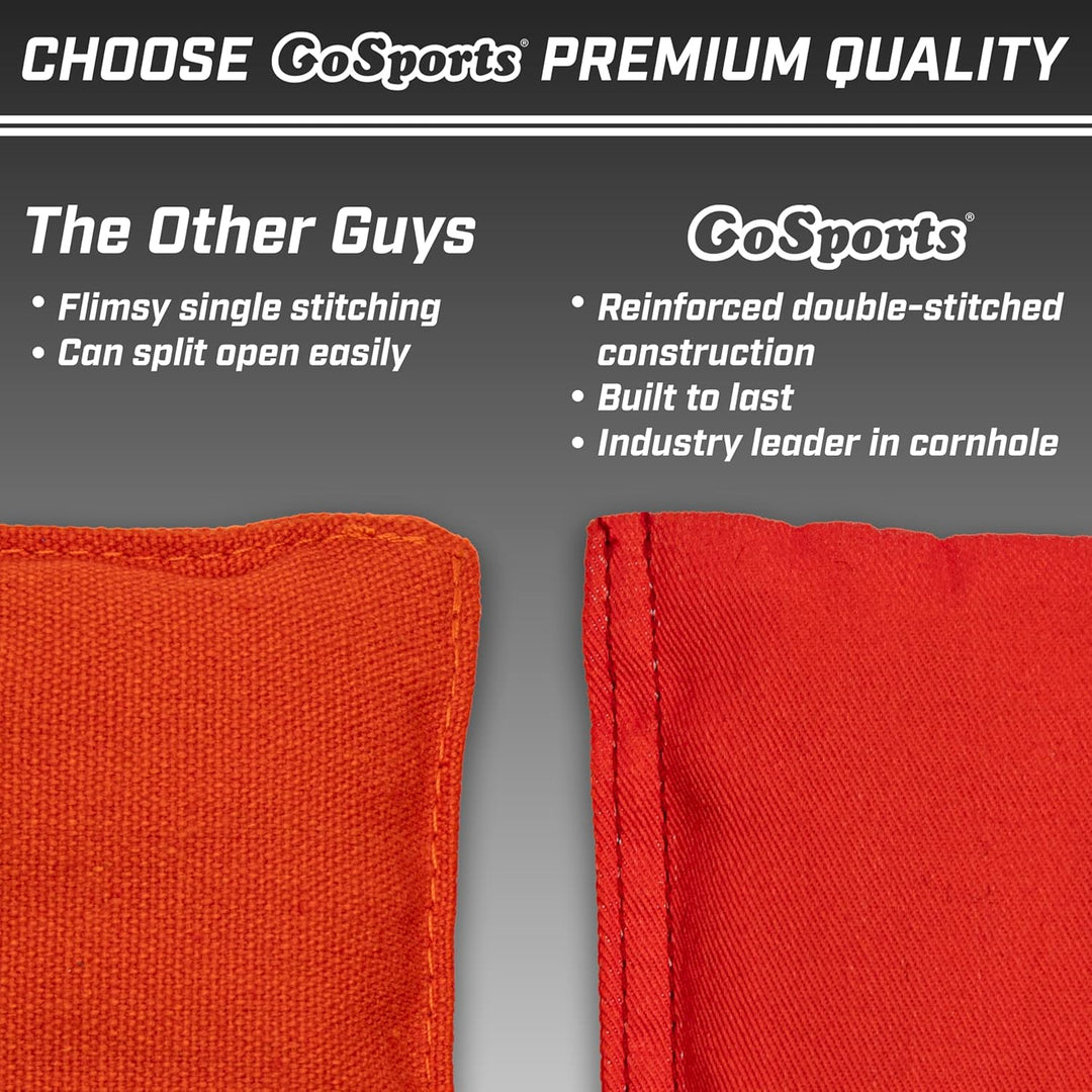 GoSports Cornhole Sitzsack-Set, 16 Farben erhältlich, Entenstoff mit Allwetter-Maisfüllung Schwarz,