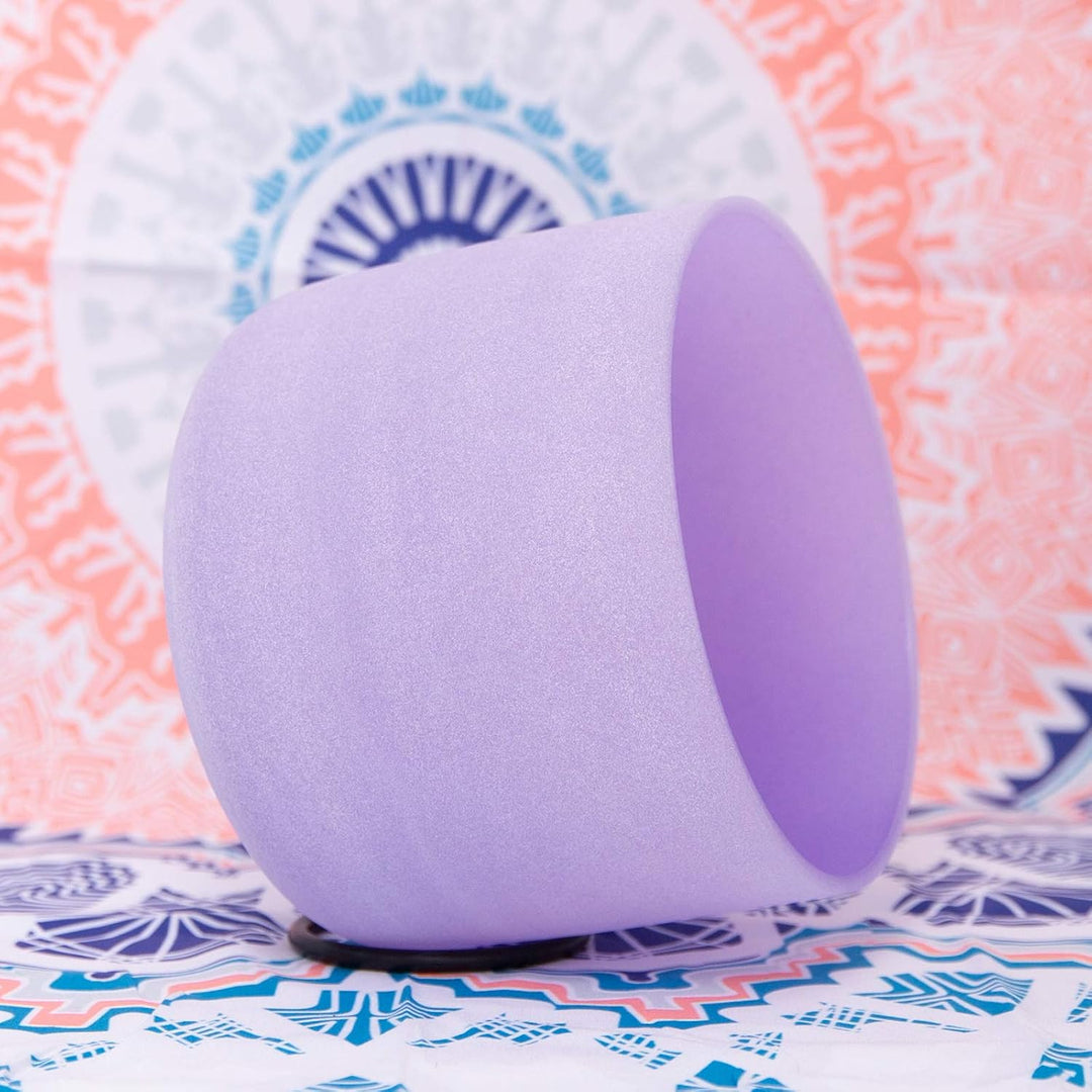 ENERGYSOUND 432 Hz B Krone Chakra lila Farbe mattierte Quarz Kristall Klangschale 8 Zoll (20 cm)