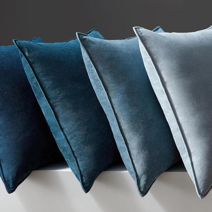 Topfinel Kissenbezug 45x45 4er Set blau Samt Farbverlauf Kissenbezüge Kissenhülle sofakissen dekokis