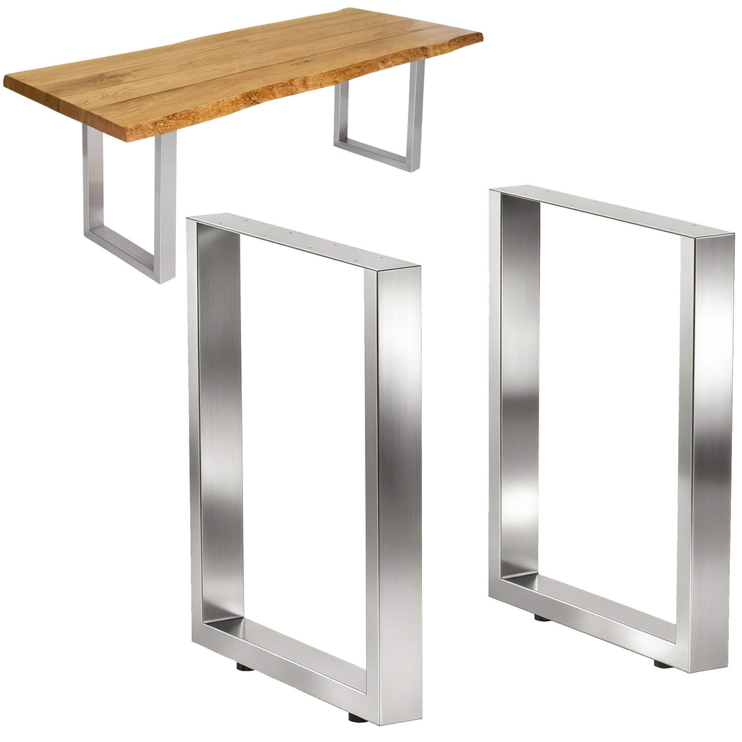 DanDiBo 2X Tischbeine Edelstahl 72 x 70 cm Tischgestell Höhenverstellbar 96672 Tischfüsse Möbelfüsse