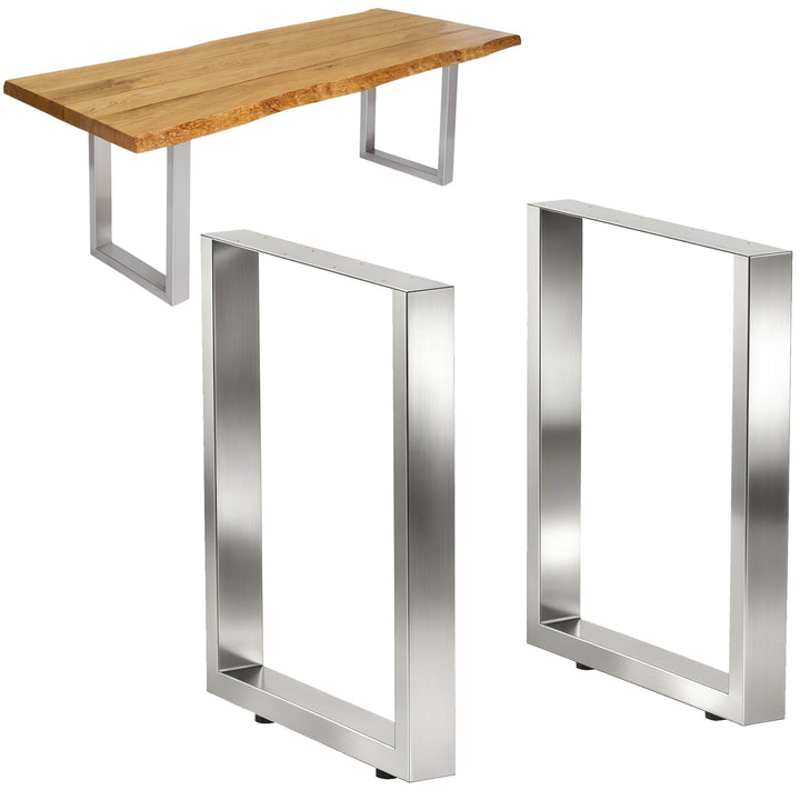 DanDiBo 2X Tischbeine Edelstahl 72 x 70 cm Tischgestell Höhenverstellbar 96672 Tischfüsse Möbelfüsse