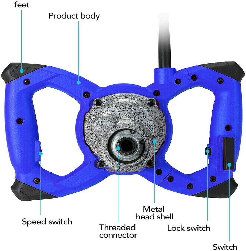 Farb-Mörtelrührer, Betonrührer, 2600 W, 0-1500rpm Drehzahl, M14 Rühreraufn, Ergonomisch Mischer, Rüh