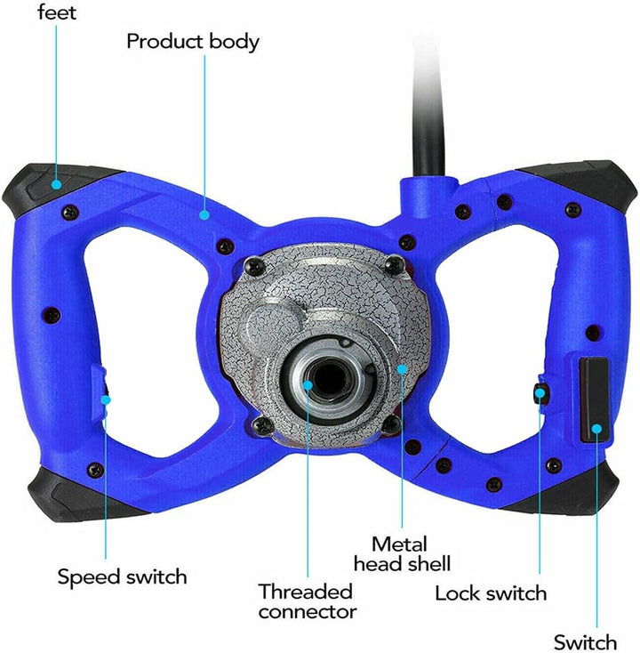 Farb-Mörtelrührer, Betonrührer, 2600 W, 0-1500rpm Drehzahl, M14 Rühreraufn, Ergonomisch Mischer, Rüh