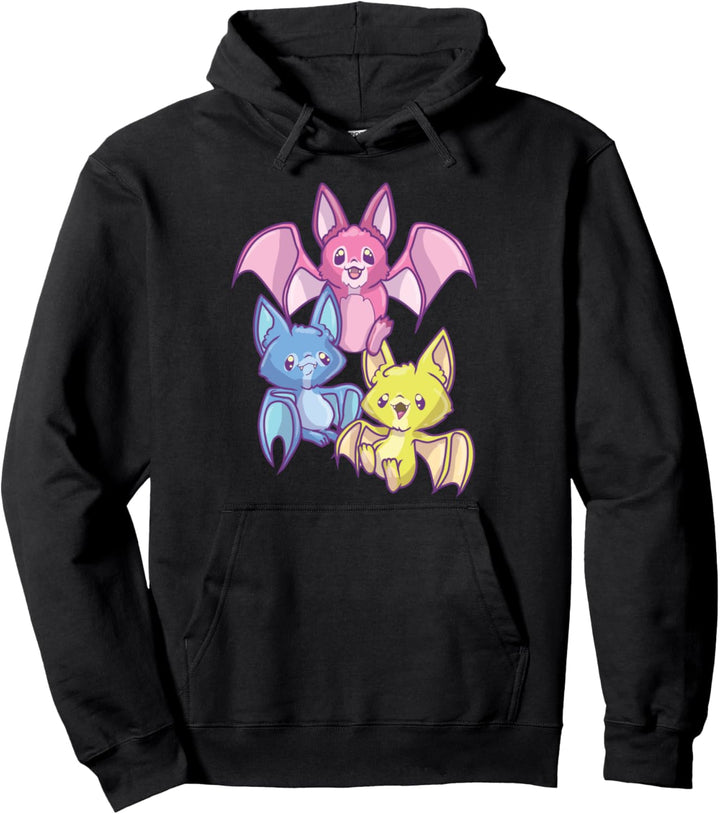 Pansexual Kawaii Fledermaus, Pastell Goth Fledermaus Subtle Pan Pride Pullover Hoodie