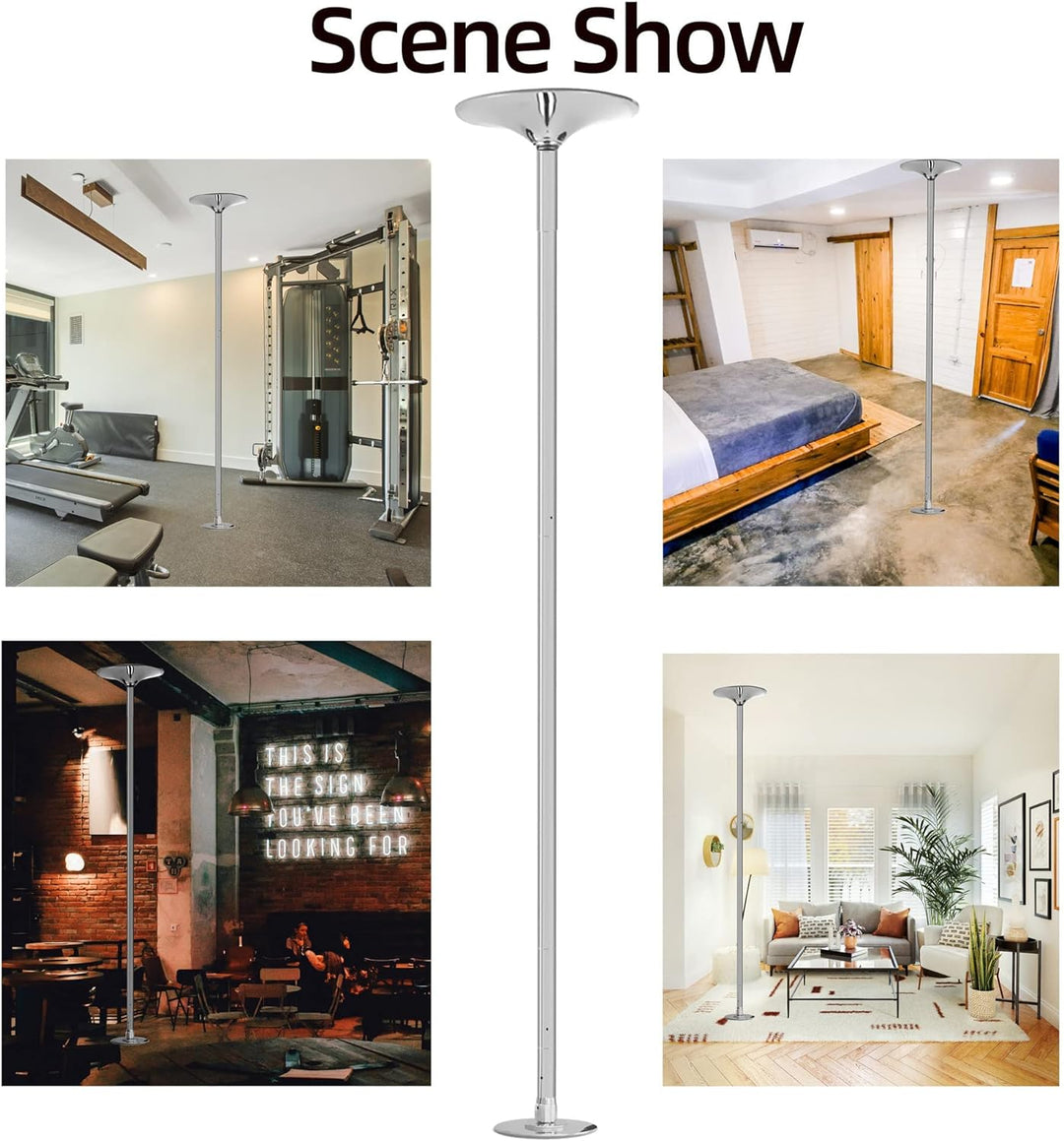 PRIOR FITNESS Tanzstöcke, abnehmbar, 45 mm, für Club, Party, Kneipe, Haus.. silber, silber