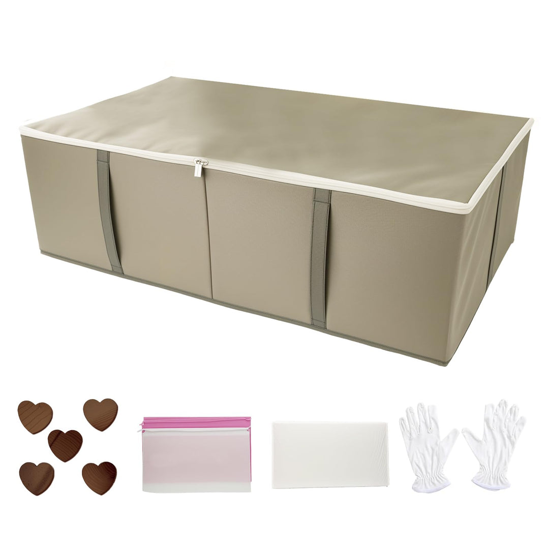Brautkleid-Aufbewahrungsbox – Grosse Brautkleid-Konservierungsbox 94L mit säurefreiem Seidenpapier,