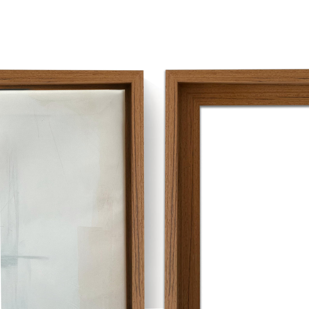 Schwebender Rahmen für Leinwand mit den Massen 30 x 30 cm (dunkles Holz) - Holzrahmen mit Montagekit