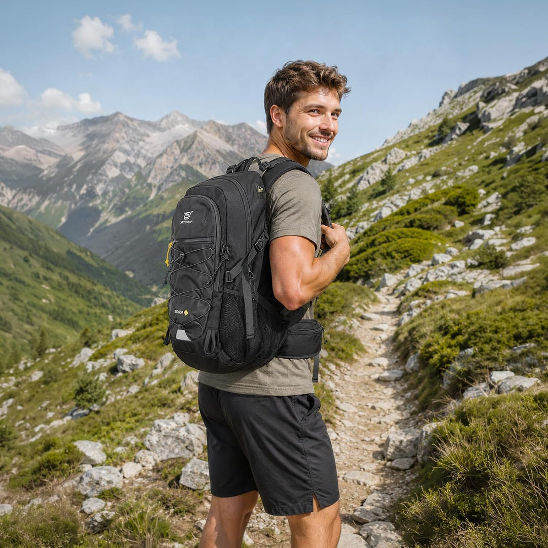 SKYSPER BOGDA 35 Wanderrucksack 35L Camping Backpack mit Rückenbelüftung & Trinksystem Trekkingrucks