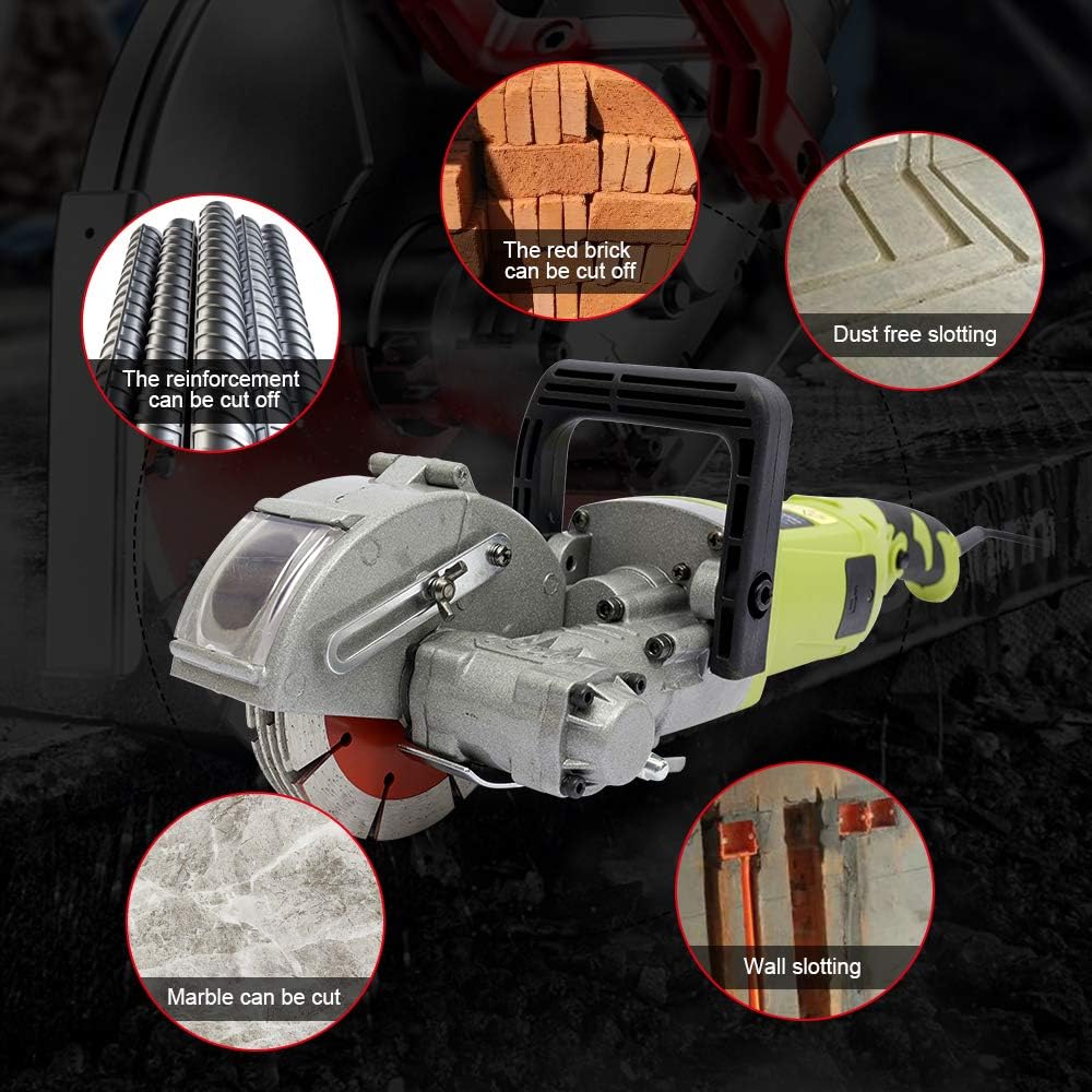 CLEADONG Elektrische Schlitzfräse, 4000W Schlitzmaschine Wandfräse Mauerfräse, 220V Nuttiefe Nutbrei