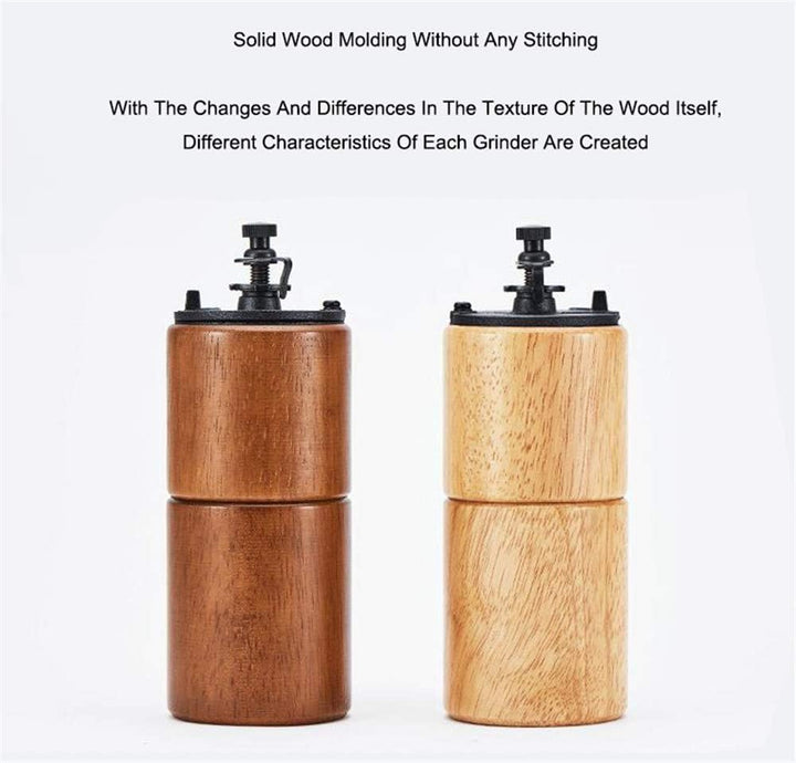 Akirakoki Manuelle Kaffeemühle aus Holz mit Gusseisen-Grat, grosse Kapazität, Handkurbel, tragbar, R