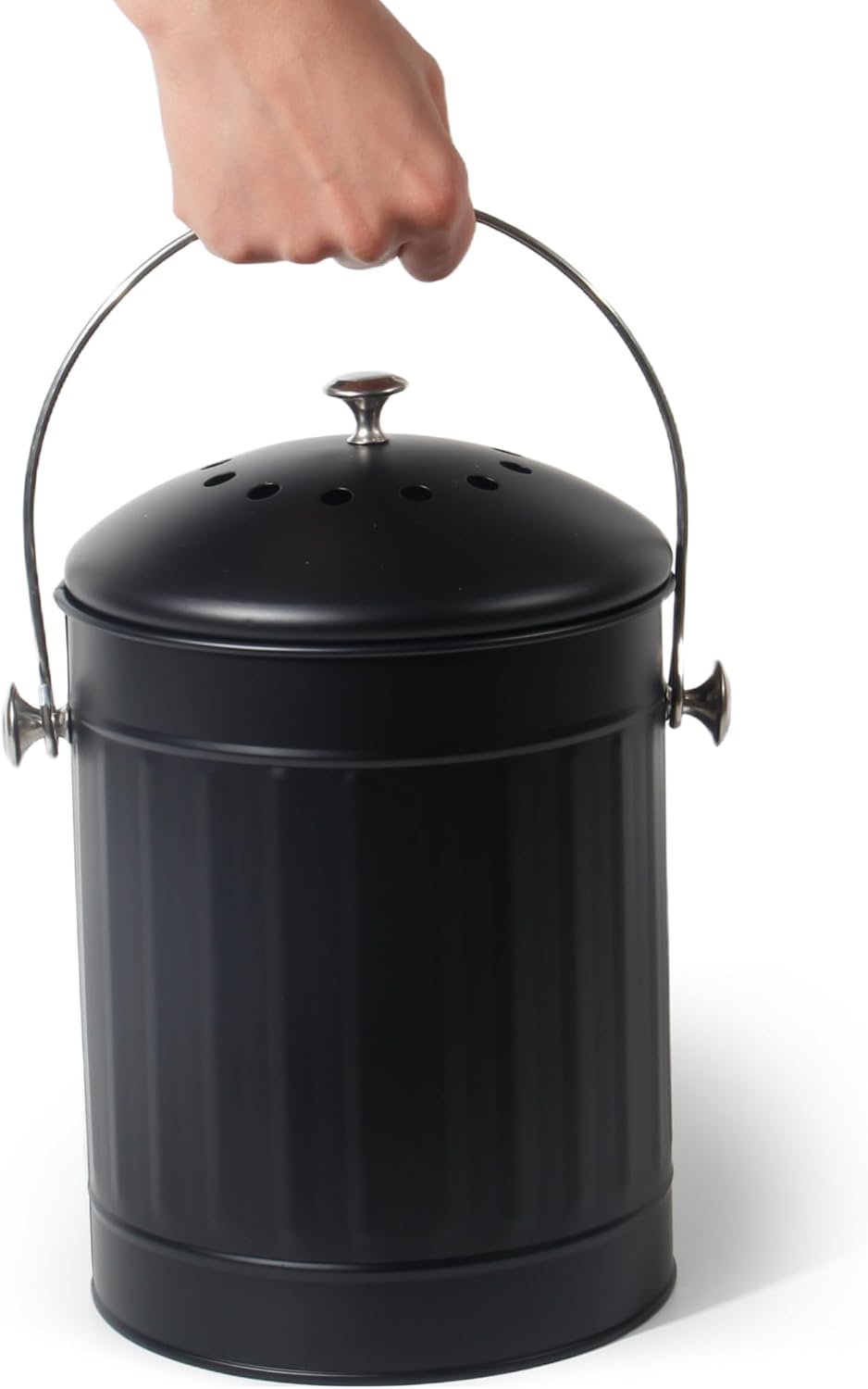 GREELUE Biomülleimer Küche 5,5L mit Deckel & Sieb, Geruchsdicht | Spülmaschinenfest, Bioabfallbehält