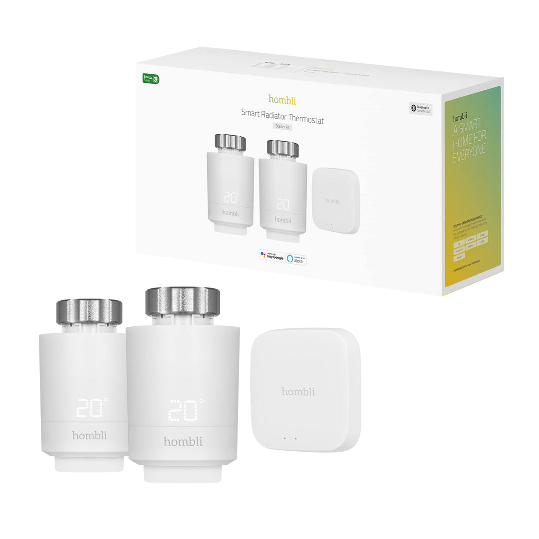 Hombli Smartes Heizkörperthermostat Starter Kit mit App-Funktion | Heizungsthermostat mit Sprachsteu