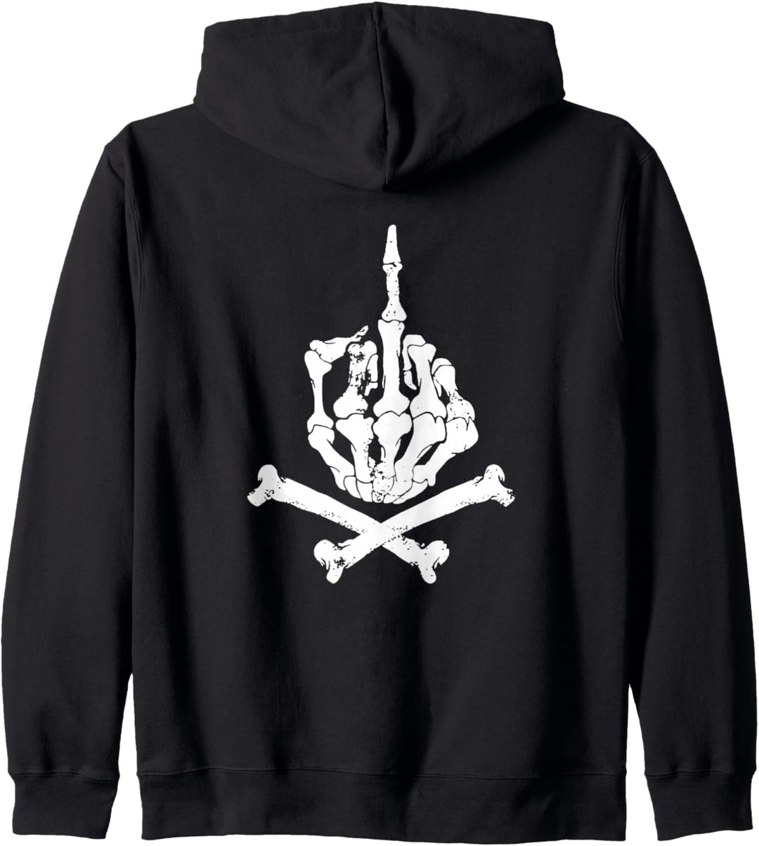 Backprint Knochen Mittelfinger Kapuzenjacke