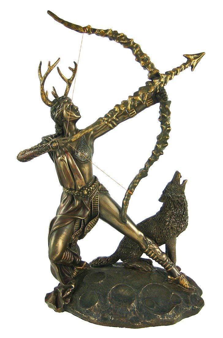 braunen Finish Artemis Mond Göttin griechischen Statue Diana