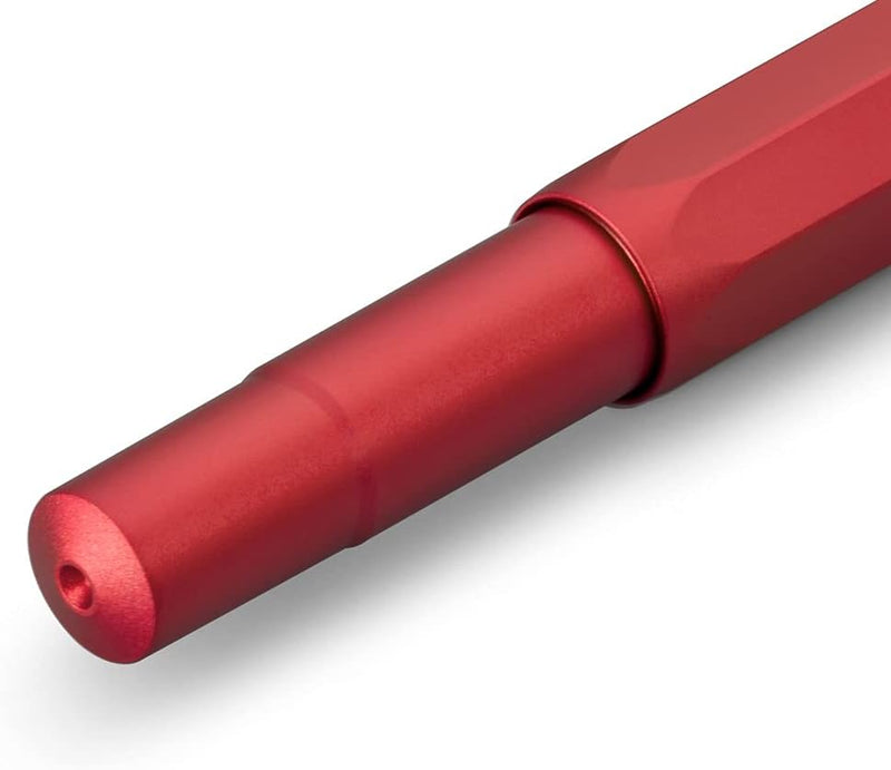 Kaweco Füllfederhalter AL Sport, Farbe Deep Red/Rot, Stahlfeder mit Federstärke Extra-Breit (BB), Lä