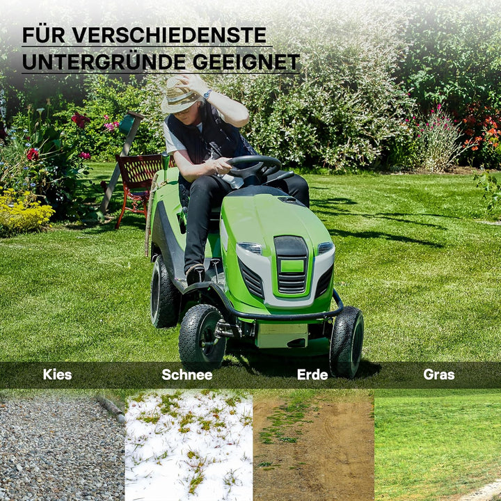 Wiltec Reifen für den Aufsitzmäher 11x4.00-4 4pr mit Schlauch und geradem Ventil Komplettrad Rasentr